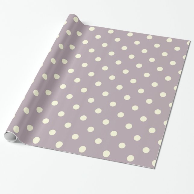 Pastel purple with cream dots wrapping paper (Unrolled)