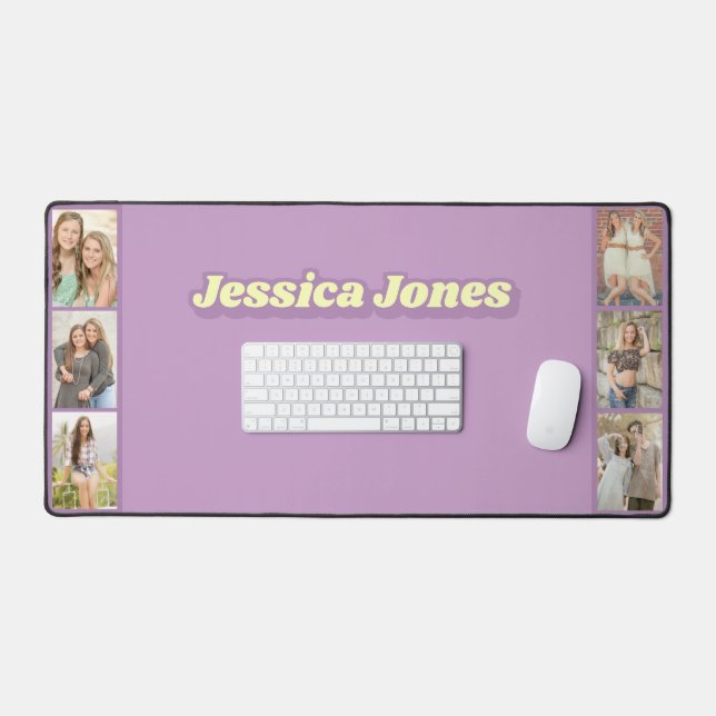 Pastel Purple Yellow Cute Nom Photo Collage (Clavier et souris)