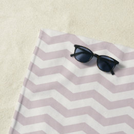 Pastel purple zig zag stripe geometric beach towel
