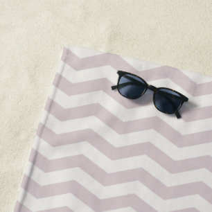 Pastel purple zig zag stripe geometric beach towel