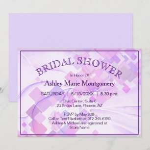 Pastel Purples Geometric Bridal Shower Custom Invitation