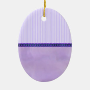 Pastel Purples Stripes and Swirls Egg Ceramic Ornament