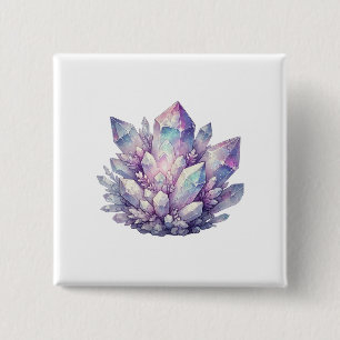 Pastel Quartz Cluster 2 Inch Square Button