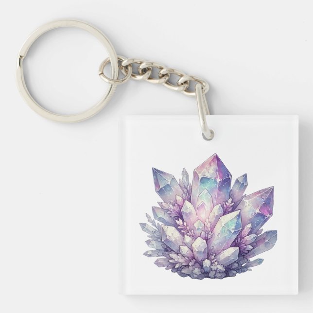 Pastel Quartz Cluster Keychain (Front)