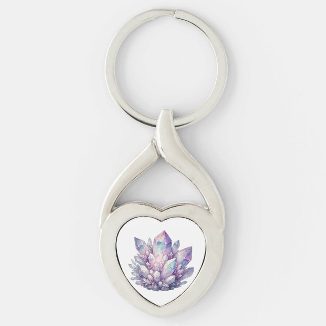 Pastel Quartz Cluster Keychain (Front)