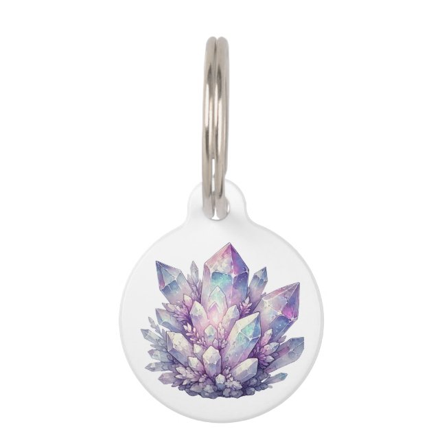 Pastel Quartz Cluster Pet Tag (Front)
