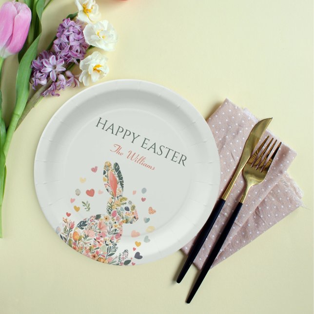 Pastel Rabbit Easter Party Paper Plate (Creator Uploaded)
