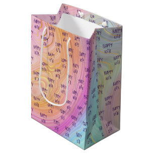 Pastel Rainbow 10th Birthday Medium Gift Bag