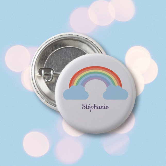 Pastel Rainbow 1 Inch Round Button (Pastel Rainbow Button)