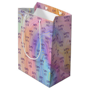 Pastel Rainbow 20th Birthday Medium Gift Bag