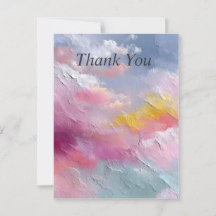 Pastel Rainbow Abstract Paint Thank You Card