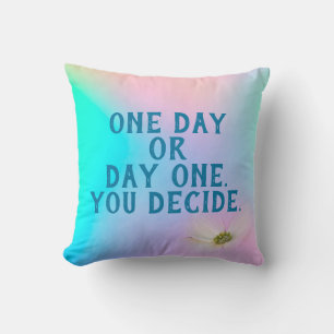 pastel rainbow abstract with quote throw pillow