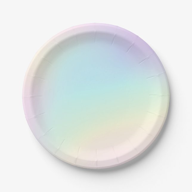 Pastel Rainbow Aesthetic Birthday Party Paper Plate (Front)
