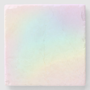 Pastel Rainbow Aesthetic Birthday Party Stone Coaster