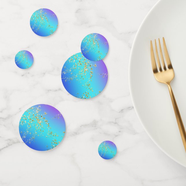 Pastel Rainbow and Gold Glitter Stars Confetti (Group)