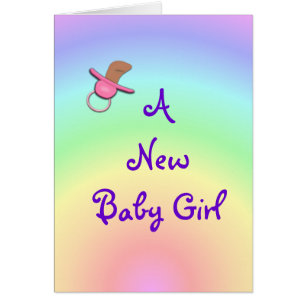 Pastel Rainbow Baby Announcemt card- customize