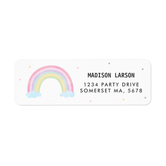 Pastel Rainbow Baby shower Adresse de retour (Devant)