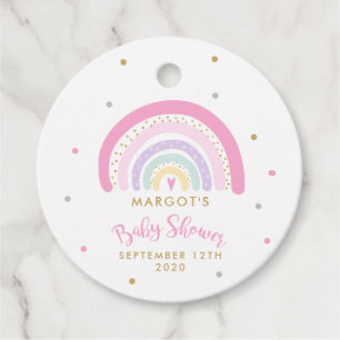 Pastel Rainbow Baby Shower Favour Tags