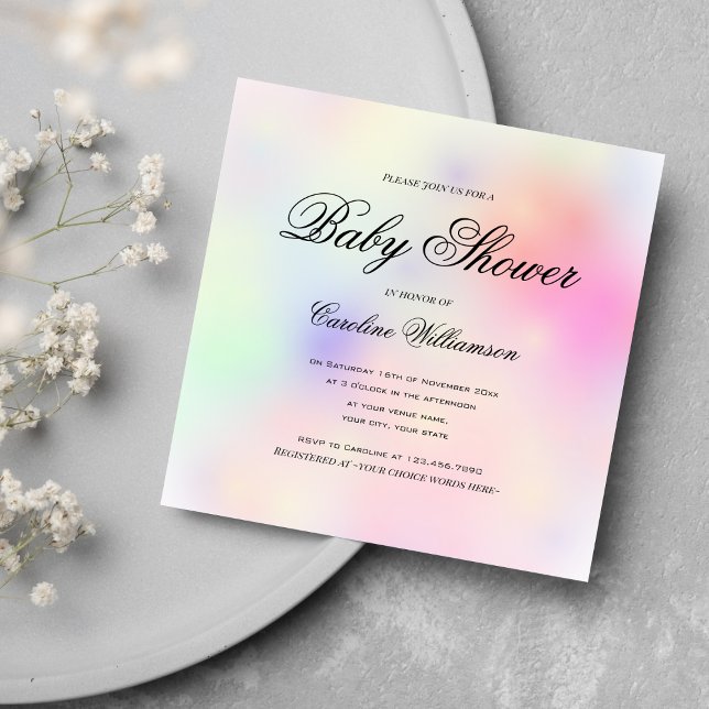 Pastel Rainbow Baby Shower Invitation (Creator Uploaded)