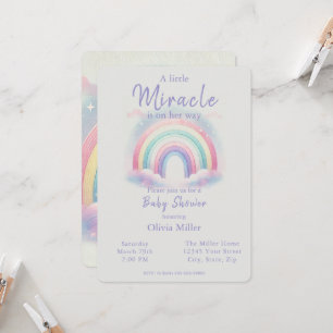 Pastel Rainbow Baby Shower Invitation for Girls