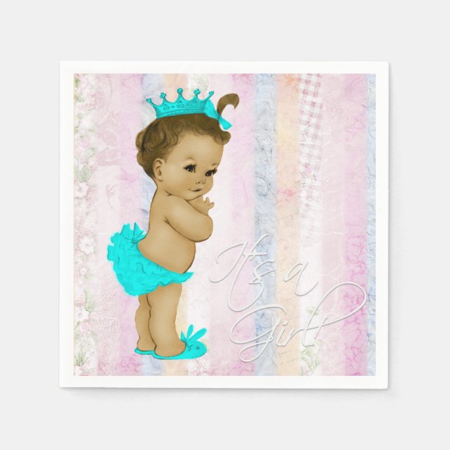 Pastel Rainbow Baby Shower Napkin (Front)