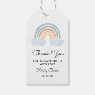 Pastel Rainbow Baby Shower Thank You Favour Gift T Tags
