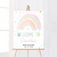 Pastel Rainbow Baby Shower Welcome