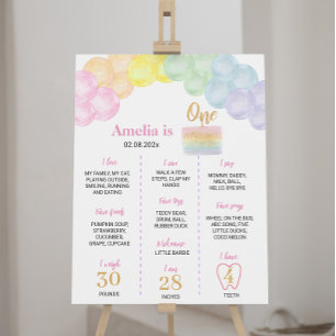 Pastel Rainbow Balloon Anniversaire Poster du Jalo