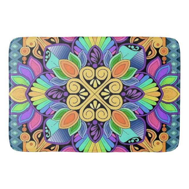 Pastel Rainbow Bath Mat (Front)