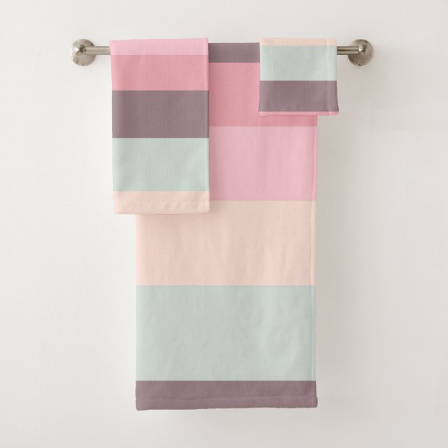 pastel rainbow bath towel set (Insitu)