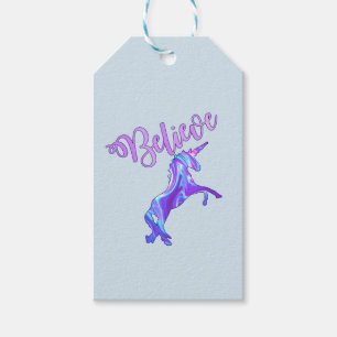 Pastel Rainbow Believe Unicorn Gift Tags