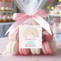 Pastel Rainbow Birthday Favour Stickers