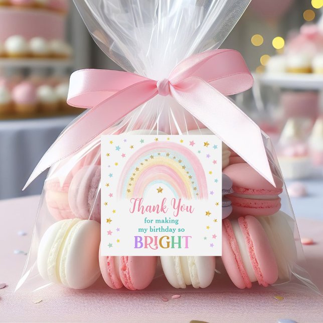 Pastel Rainbow Birthday Favour Stickers (Creator Uploaded)