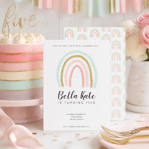 Pastel Rainbow Birthday Invitation   Girl's Party