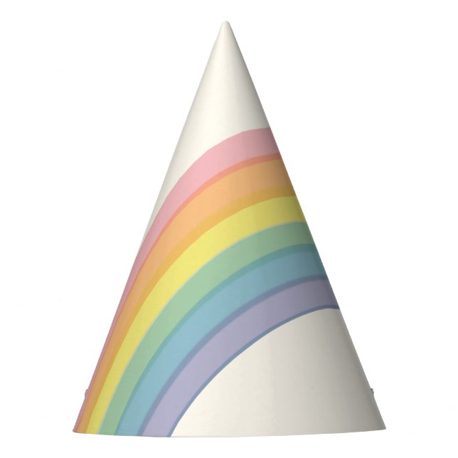 Pastel Rainbow Birthday Party Hat (Front)