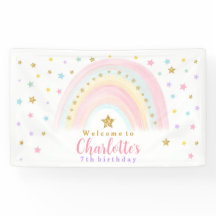 Pastel Rainbow Birthday Vinyl Welcome Banner