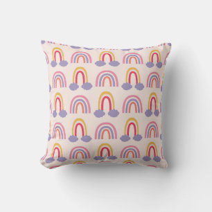 Pastel Rainbow Bliss Throw Pillow