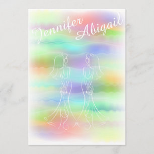 Pastel Rainbow Brides Gay Faire-part de mariage