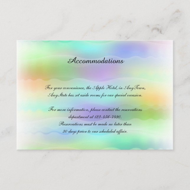Pastel Rainbow Brides Gay Wedding Insert (Front)