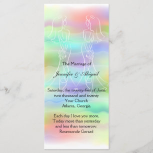 Pastel Rainbow Brides Wedding Program