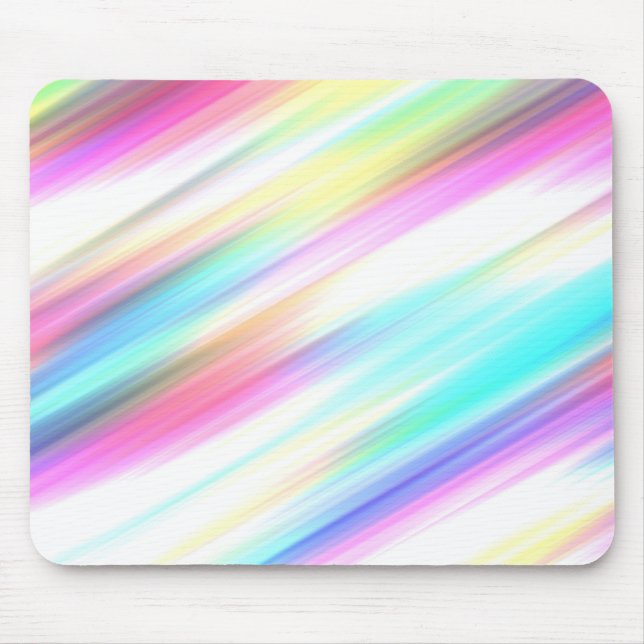 Pastel Rainbow Brush Strokes Mouse Pad (Front)