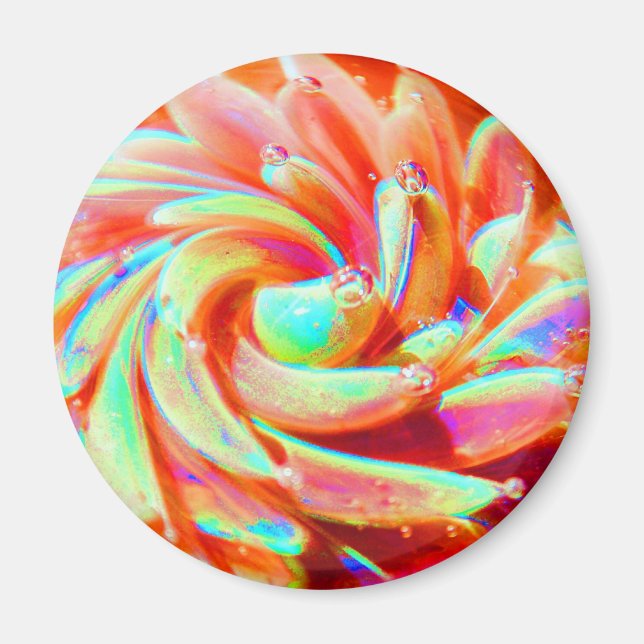 Pastel Rainbow Bubble Ocean Sea Anemone Art Magnet (Front)