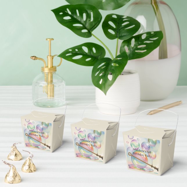 Pastel Rainbow Bubbles Birthday Party Favor Box (Multiple)