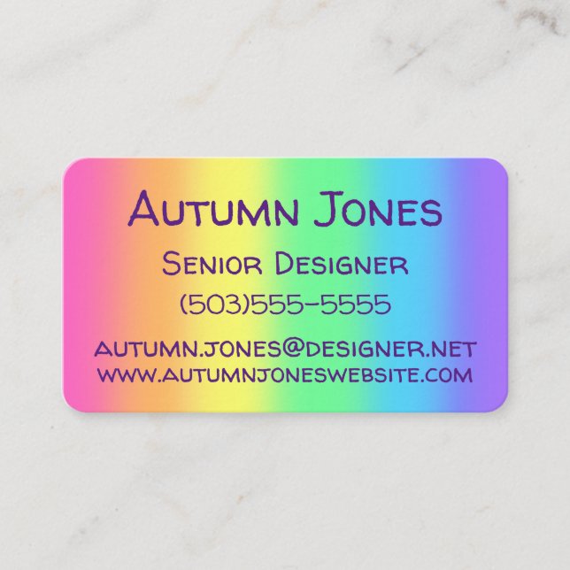 Pastel Rainbow Business Card (Front)
