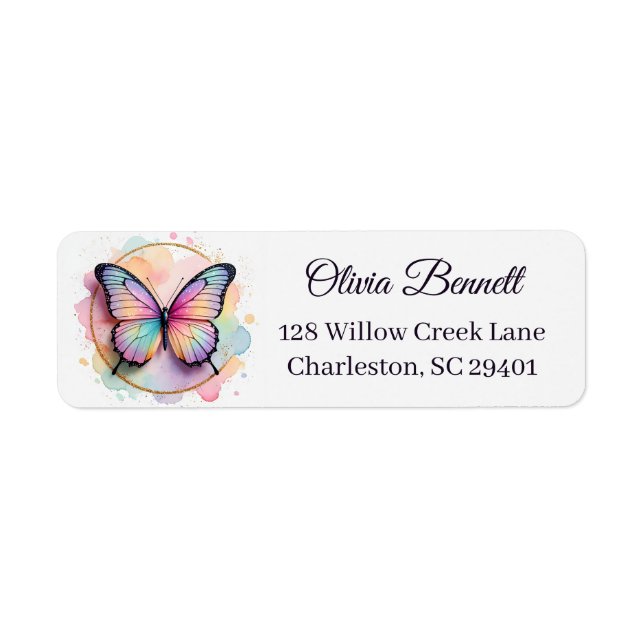 Pastel Rainbow Butterfly Splash Circle (Front)