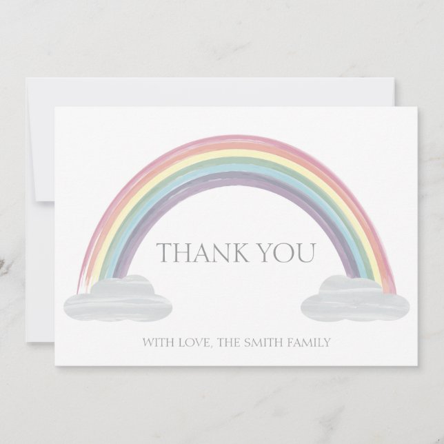Pastel Rainbow Carte de remerciements (Devant)