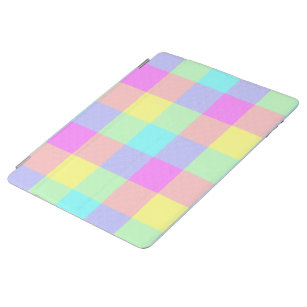 Pastel Rainbow Chequered iPad Smart Cover