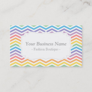 Pastel Rainbow Chevron Pattern Elegant Fashion Business Card
