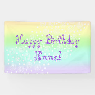 Pastel Rainbow Circles in Circles Banner
