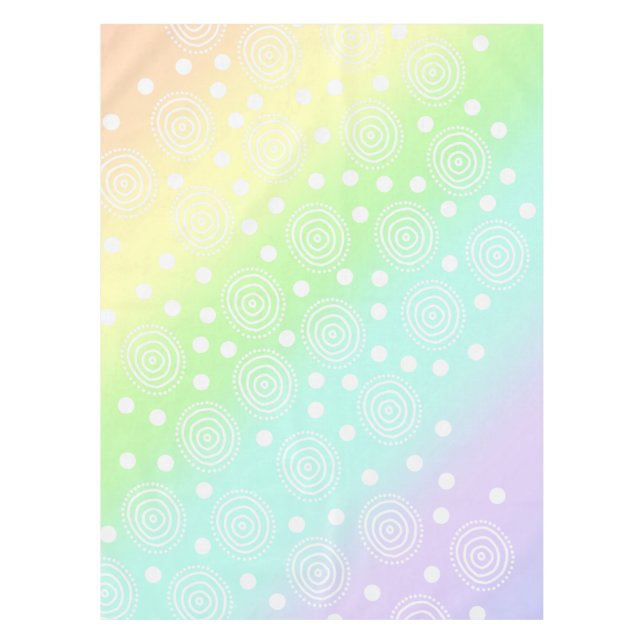 Pastel Rainbow Circles in Circles Tablecloth (Front)